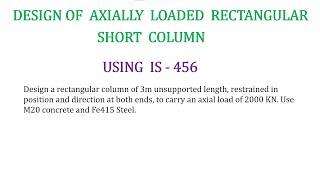 Design of an Axially Loaded Rectangular Short Column