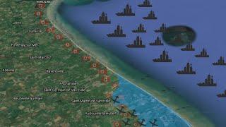 WW2 D Day Utah Beach on Google Earth in 15 seconds