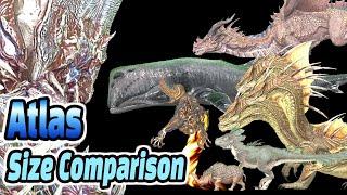 Atlas monster size comparison (아틀라스 몬스터 크기 비교)