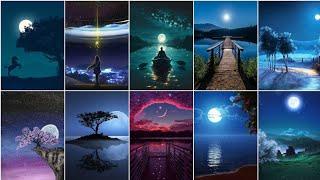 Beautiful Night scenery pictures part-2 | Moon night image | Beautiful night photo/wallpaper/pics/dp