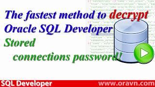 [en] SQL Developer- How to decrypt stored connections passwords in Oracle SQL Developer?