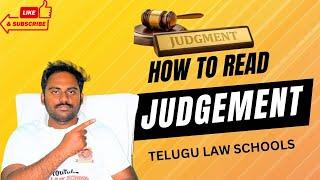 How To Read Judgement || #judgement #class #education #jcj #telugu #judiciaryexam #judge #tirupati