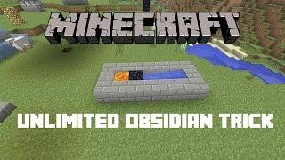 Unlimited Obsidian Trick - Minecraft (Obsidian Generator Glitch)