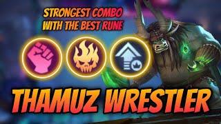 THE BEST RUNE WITH STRONGEST COMBO THAMUZ WRESTLER INFERNO DOMINATE THE GAME | MAGIC CHESS MLBB