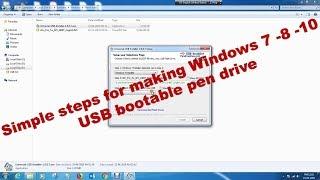 Simple steps for making Windows 7/8/10 USB bootable pen drive