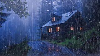 Gentle Night RAIN - Rain Sounds For Sleeping - Thunderstorm Sounds, Relax, Study, ASMR