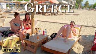 Beach Walk 4K Greece | Walking along the Nei Pori Beach on the Olympic Riviera with Olivia