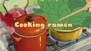 Aesthetic anime cooking ramen with sound effects | Spiffy Fab |