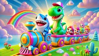 Giggle Train Adventures || Sing & Play with Dino & Shark’s Happy Tune for kindergarteners