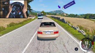 Realistic car drive to Castelletto Italy - BeamNG Steering Wheel Gameplay
