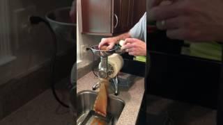 Cold Press Juicing - Grinding the Produce