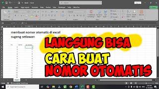 cara membuat nomor otomatis di excel