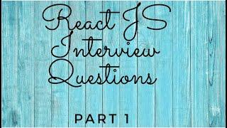 Frontend Interview Preparation | React Js Interview Questions Part | React JS Interview Preparation