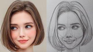 loomis face drawing tutorial | draw a girl's face from front #tutorial #artwork #drawing