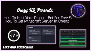 How To Host A Discord Bot For Free & How To Get Minecraft Server In Cheap At Tech Star