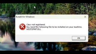 Msstdfmt.dll is missing Windows 10 11 64bit pc Laptop