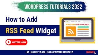 How to Add RSS Feed in Your Wordpress Website | Wordpress Tutorials 2022