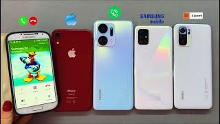 Samsung Galaxy S4 calling iPhone XR + Honor X7a + Galaxy A51 + Xiaomi Redmi Note 10S