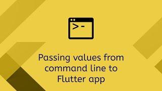 Passing values from command line to Flutter app
