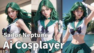 [AIコスプレ] Sailor Neptune / ai lookbook / ai cosplay / ai art [美少女戦士セーラームーン]