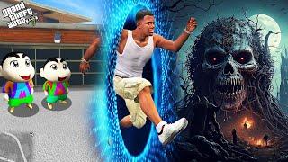 Franklin & Shinchan Travel To Other World Through Portal in GTA 5 ! (GTA 5 mods)