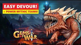 Gems of War Tower of Doom! NO MYTHIC Easy Devour AND Best Mythic Teams!