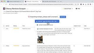 Scrape and export reviews from Chewy products - Chewy Reviews Scraper