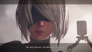 Nier: Automata Route B - Prologue: Engeles Bossfight 9S Full Hacking, Pod Turret & Cutscenes PS4Pro