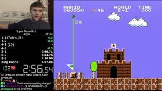 (4:56.878) Super Mario Bros. any% speedrun *Former World Record*