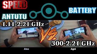 Speed test & Drain Battery Kernel Atos v6 1 vs Agni v6 1 in LineAge Os redmi note 5 whyred