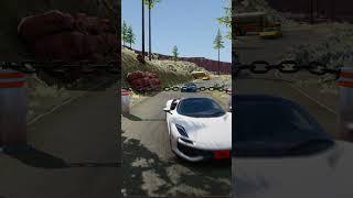 Cars vs Chained Bollard – BeamNG.Drive