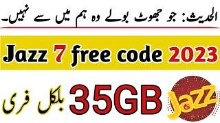 Jazz free internet code 2023 / jazz cheap internet package / jazz 35gb free data / Techno online