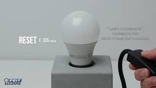 Instructions on how to reset the Feit Electric Smart Wi-Fi light bulbs