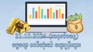 အောက်တိုဘာ ၂၁ ရက်နေ့ ငွေ/စက်သုံးဆီ ဈေးနှုန်းများ