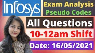 Infosys Pseudo Code Analysis 10-12am Shift | Pseudo Code Questions Solved