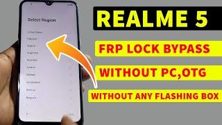 REALME 5 FRP LOCK, GOOGLE ACCOUNT BYPASS WITHOUT PC