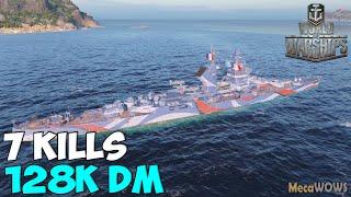 World of WarShips | Charles Martel | 7 KILLS | 128K Damage - Replay Gameplay 1080p 60 fps