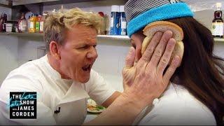 Hell's Cafeteria - Gordon Ramsay Grills Julie Chen & James