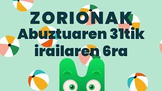 ZORIONAK ZURI - ABUZTUAREN 31TIK IRAILAREN 6RA - MAKUSI KLUBA