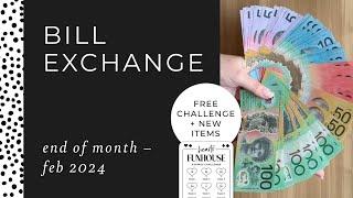 FREE Savings Challenge + New Items | Bill Exchange  (Feb 2024) | Cash Envelope Swap, Prop Money Swap