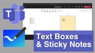 Microsoft Teams | Add Text and Sticky Notes to your Meeting Whiteboard