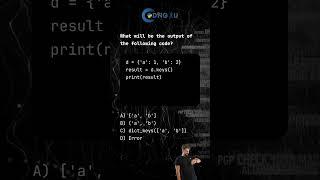 Python MCQ: Using keys() with Dictionaries #python #pythonMCQ #pythoncoding #coderaj