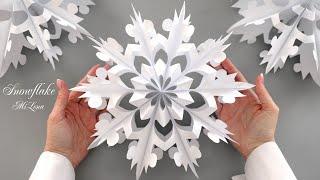 БОЛЬШАЯ ОБЪЕМНАЯ СНЕЖИНКА ИЗ БУМАГИ ️ 3D PAPER SNOWFLAKE ️