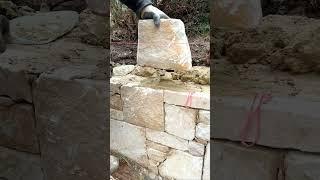 Stonemason crafts the perfect Sandstone wall #canberra #construction #mason #stonemason