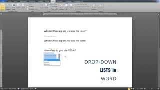 Drop-down lists in Word: Insert, modify, use a format to style contents