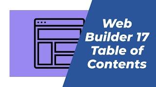 How to work with Table of Content in WYSIWYG Web Builder version 17