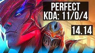 YONE vs ZED (MID) | 11/0/4, Legendary, 700+ games | EUW Grandmaster | 14.14