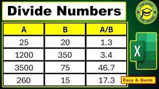 How to Divide Numbers In Excel | Divide Numbers In Excel | Divide Number in Microsoft Excel #Divide