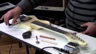 Alexei Pliousnine demonstrates his prepared electric guitar