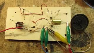 Audio amplifier on 3 Volt (2 x 1.5 V batteries) only usable to amplify say a "beep" signal